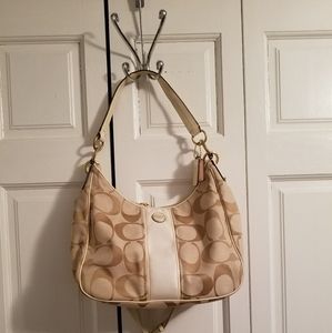 Coach C Logo Tan and Brown Bag